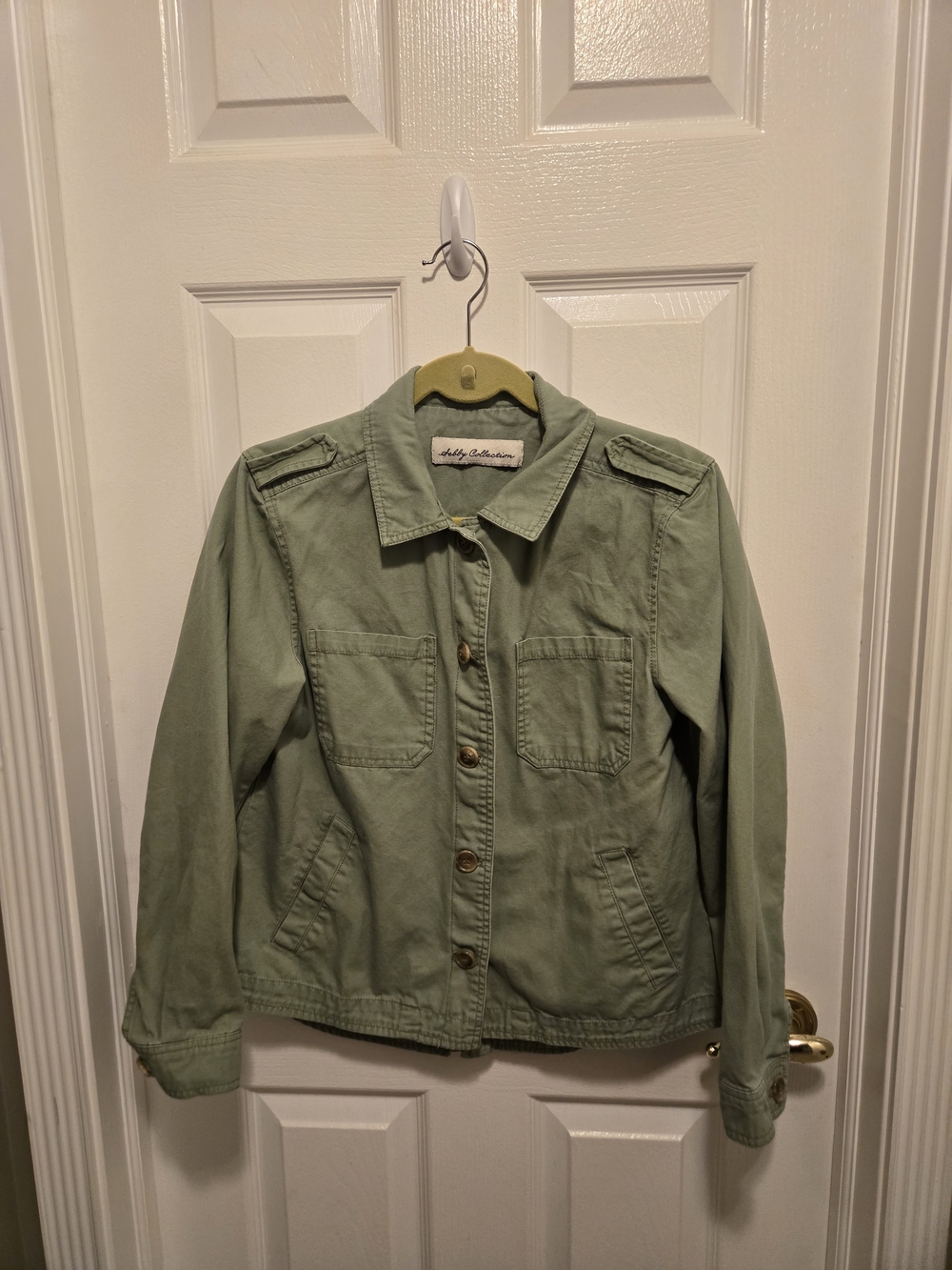 Sebby Collection Sage Green Cotton Utility Jacket